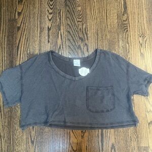 Aerie Cropped Waffle Tshirt